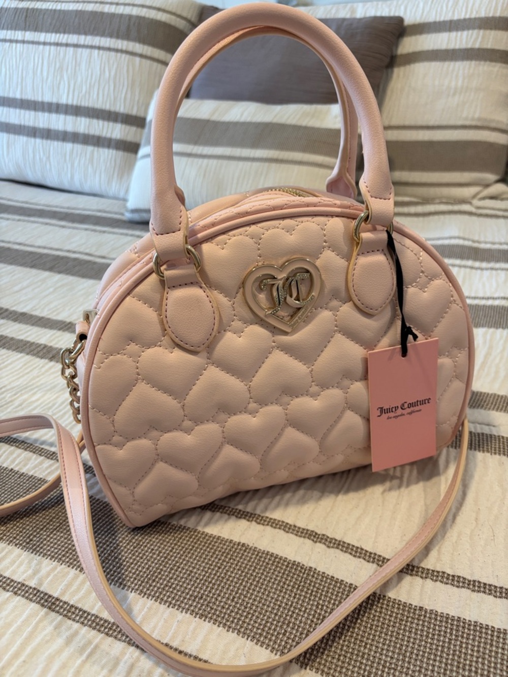 NWT Juicy Couture Light Pink Quilted Satchel